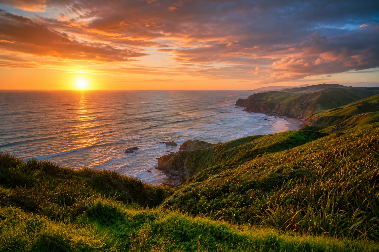 Coastal horizon at golden hour symbolizing growth and long-term possibility